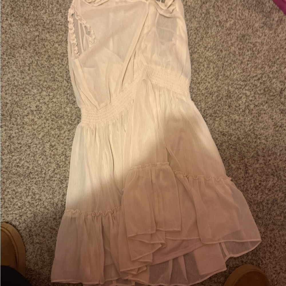 Elegant White Ruffled Dress